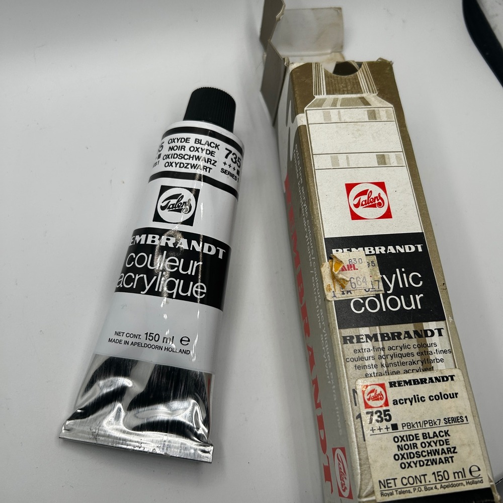 Talens Rembrandt Acrylic Colour 150ml Oxide Black 735 New Extra Fine Artist